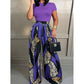 Women's Top & Wide-Leg Pants 2-Piece Set