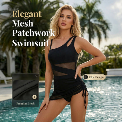 Women's Sexy Mesh Patchwork One Piece Swimsuit