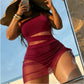 Women's Sexy Mesh Patchwork One Piece Swimsuit