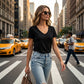 Women's Casual V-Neck Short Sleeve T-Shirt