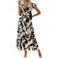 👗Women's Casual Printed V-Neck Ruffle Dress🌺