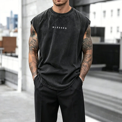 Vintage Wash Loose Fit Gym Muscle Tee