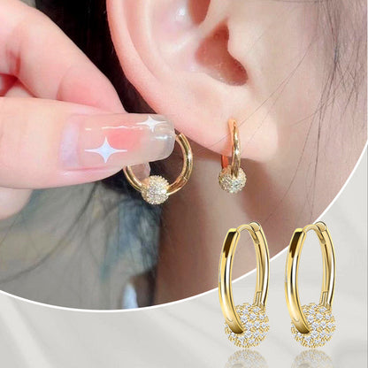✨Buy 2 Get 1 Free❣️Gold Circle Earrings with Small Ball