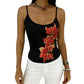 Slim Fit Spaghetti Strap Tank with Sequin Flower