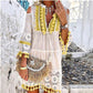 🌸50% OFF! ✨ Women's Cotton Linen Embroidered Dress – Loose, Breathable, UV Protection 👒