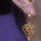 Elegant Sparkling Heart Hoop Earrings