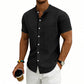 Men's Loose Fit Solid Short Sleeve Shirt