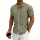 Men's Loose Fit Solid Short Sleeve Shirt