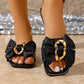 Bow & Chain Decor Flat Slide Sandals