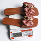 Bow & Chain Decor Flat Slide Sandals