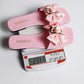 Bow & Chain Decor Flat Slide Sandals