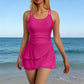 👙 50% OFF! 🌺 Double Strap Ruched Skirted Swimsuit – Tummy Control, Secure Support, Quick-Dry ✨