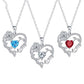 Rose Heart "Mom" Pendant Necklace