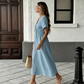 👗New Arrival❣️Women's Summer V-Neck Tie-Front Midi Dress