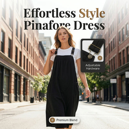 👗 50% OFF! ✨ Women's Midi Overall Dress – Loose, Pockets, Comfortable, Casual 🍂
