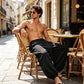 Men's Casual Harem Pants with Elastic Ankles