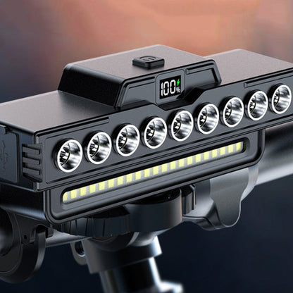 🚴50% OFF!✨Bicycle Headlight – 8 LED, Built‑in Horn, USB Rechargeable, Wired Remote Control 🔦