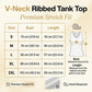 Women's V-Neck Ribbed Knit Tank Top