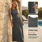 Women's Elegant Ruched Waist Dress with Pockets