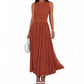 Women's Elegant Ruched Waist Dress with Pockets