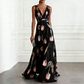 🌼Elegant V-Neck Tulip Print Maxi Dress