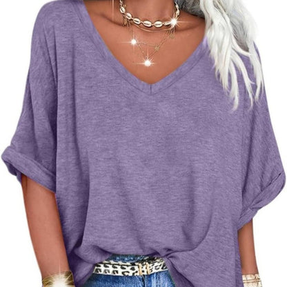 Women's Casual Loose V-Neck Top
