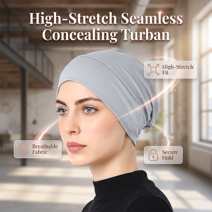 👒Buy 1 Get 1 Free!🌸Soft Stretch Turban Cap – Milk Silk Fabric & Anti-Slip Fit – Hair Volume Concealer – Multi-Use Under Scarf 🧣
