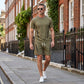 📢📢50% OFF !! ⏰ Men's Waffle Knit T-Shirt & Shorts Set