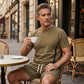📢📢50% OFF !! ⏰ Men's Waffle Knit T-Shirt & Shorts Set