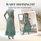 V-Neck Ruffled Waist-Defining Maxi Dress