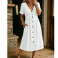 👗Effortless Summer Chic – Women's Summer V-Neck Button-Down Dress☀️