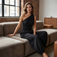 Women's One-Shoulder Top and Wide-Leg Pants Set