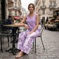 Sleeveless Top & Printed Capri Pants Set