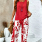 Sleeveless Top & Printed Capri Pants Set