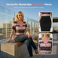 Women's Faux Two-Piece Striped Henley Top