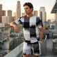 ✨New Arrival✨Men's Abstract Print T-Shirt & Shorts Set