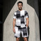 ✨New Arrival✨Men's Abstract Print T-Shirt & Shorts Set