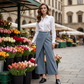 Women's Patchwork Cropped Casual Pants