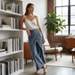 Women's Patchwork Cropped Casual Pants