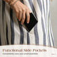 Women's Casual Striped Long Sleeve Shirt Dress
