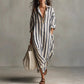 Women's Casual Striped Long Sleeve Shirt Dress
