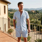 Men's Summer Vertical Stripe 2-Piece Set