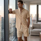 Men's Summer Vertical Stripe 2-Piece Set