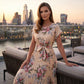 Women's Floral Print Pleated Midi Dress