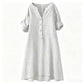 Women's Casual V-Neck Button Down Tunic Dress