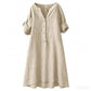 Women's Casual V-Neck Button Down Tunic Dress