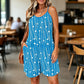 Women's Striped Spaghetti Strap Romper with Pockets
