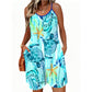 Women's Striped Spaghetti Strap Romper with Pockets