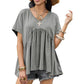Casual Loose Fit Pleated Flowy T-Shirt