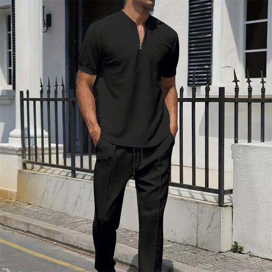 Men’s Summer Quarter-Zip Tracksuit Set
